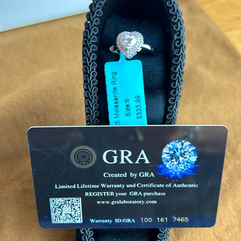 925 Silver Moissanite Heart Engagement  Ring. 1.05 Ctw VVSD COLOR SIZE 6.  #5